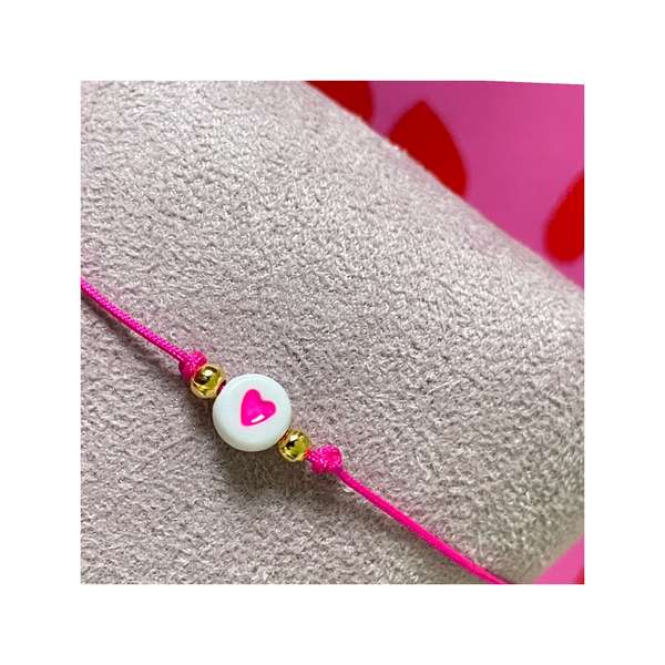 Hardroze Armbandje Little love pink  + mini kaartje Hieperdepiep