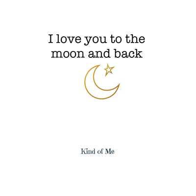 Mini Cadeaukaartje " Love you to the moon and back "
