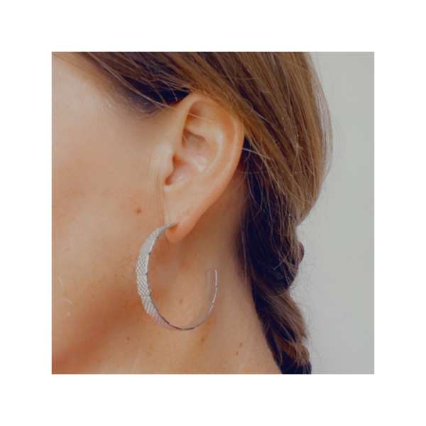 Big silver open earrings
