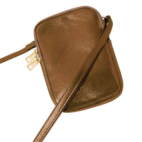 PU phone bag metallic Brown